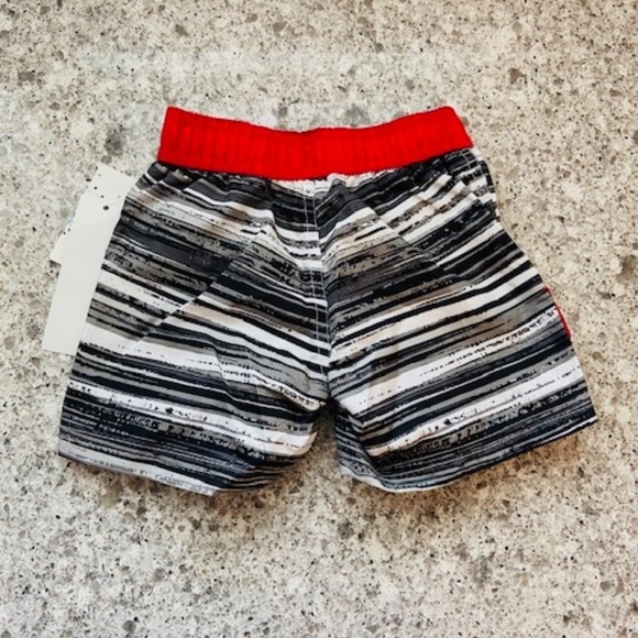🍍iXtreme NWT Black White Red Swim Shorts Baby 12M - Picture 3 of 3